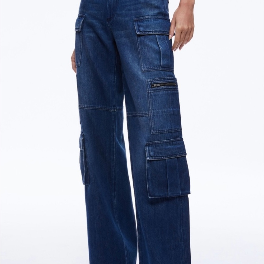 Alice + Olivia Dark Blue Cargo Jeans